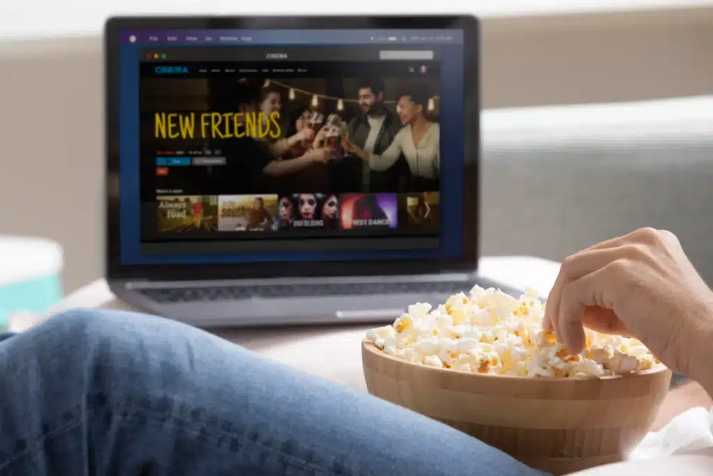 Person streaming a movie